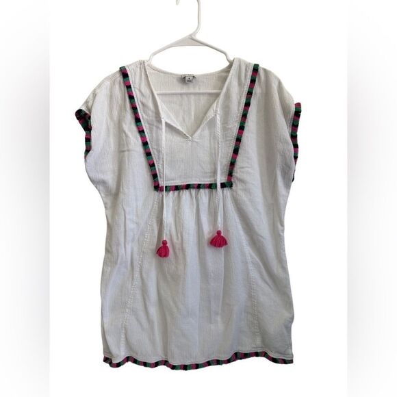 J. Crew White Textured Boho Top - Picture 1 of 5